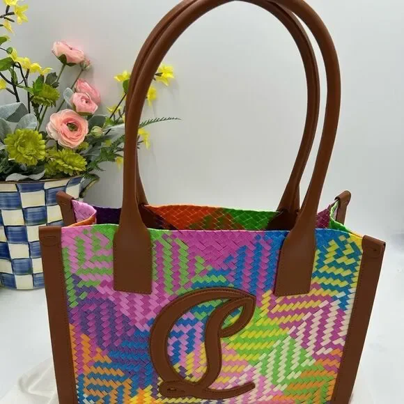 Women’s Christian Louboutin side-by-side tote with removable pouch made in Italy - Picture 6 of 12